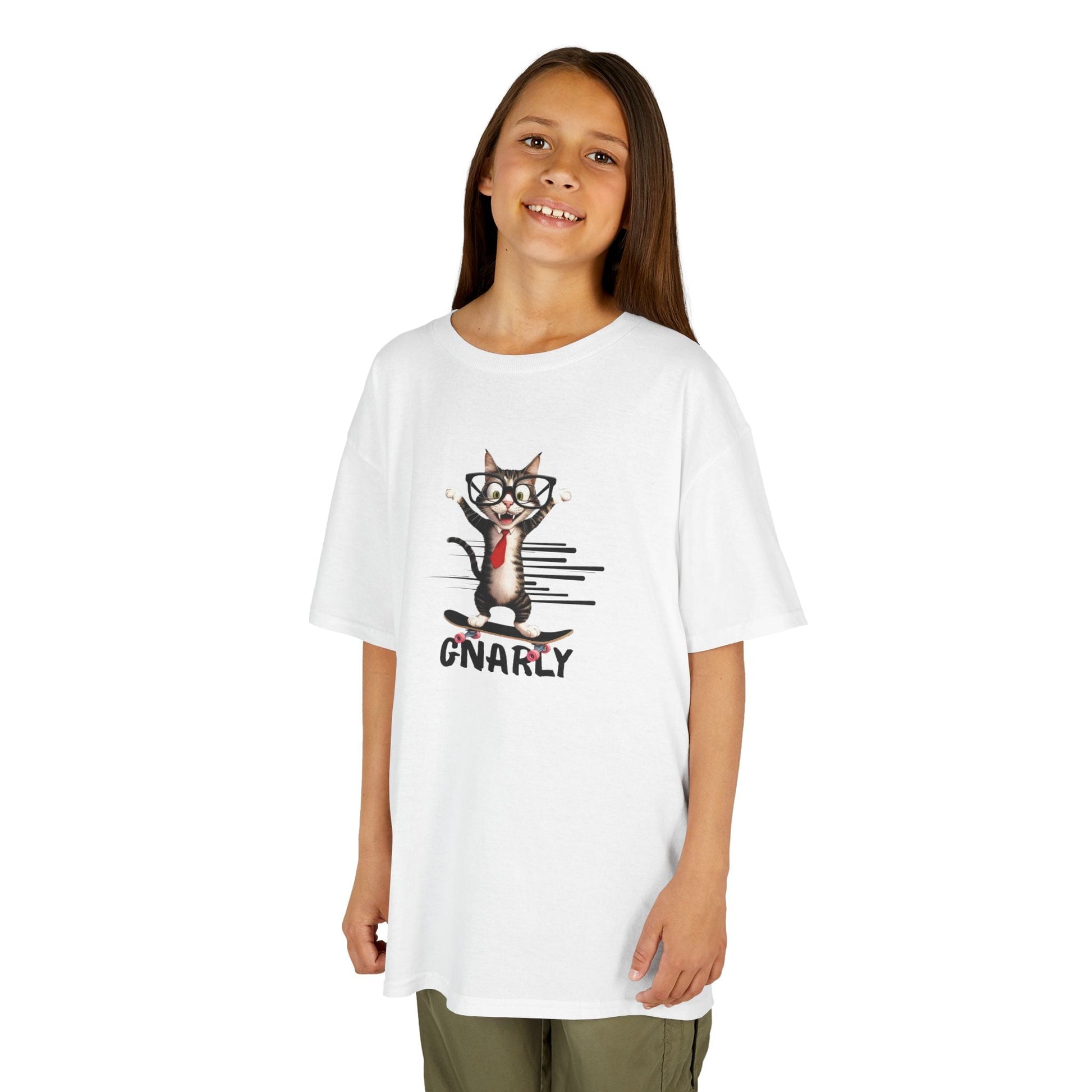 Playful Kids Cat Graphic Tee - Soft Cotton T-Shirt for Young Trendsetters - Korvel
