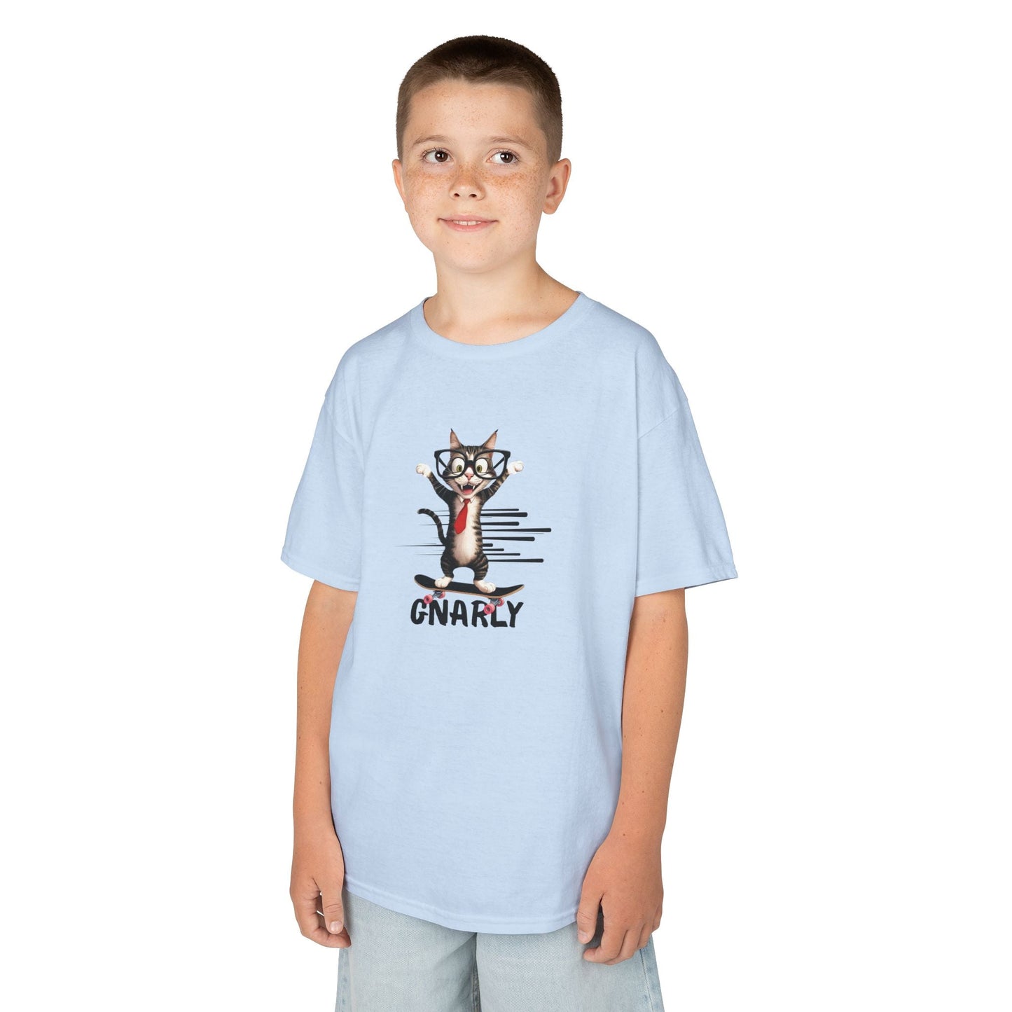 Playful Kids Cat Graphic Tee - Soft Cotton T-Shirt for Young Trendsetters - Korvel