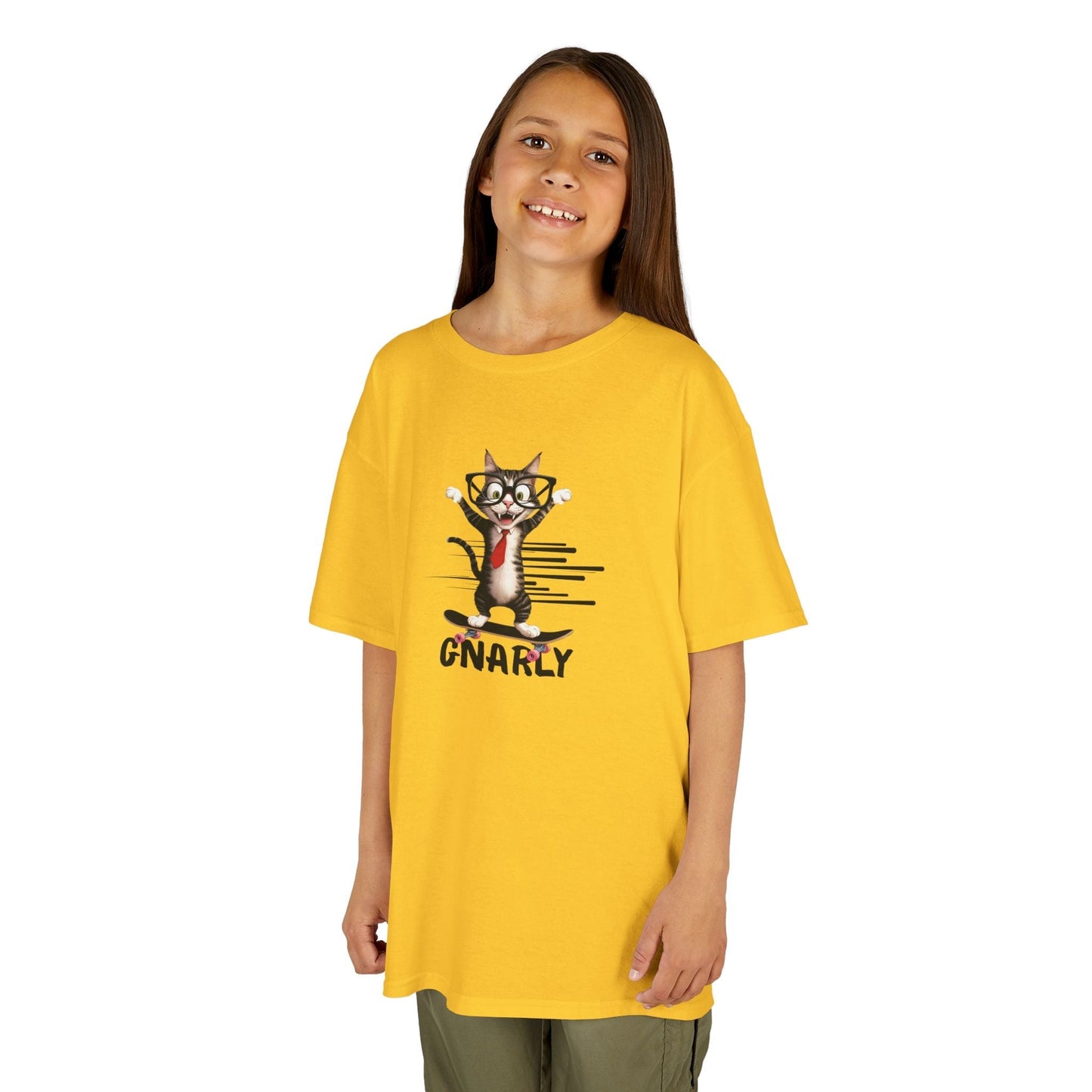 Playful Kids Cat Graphic Tee - Soft Cotton T-Shirt for Young Trendsetters - Korvel