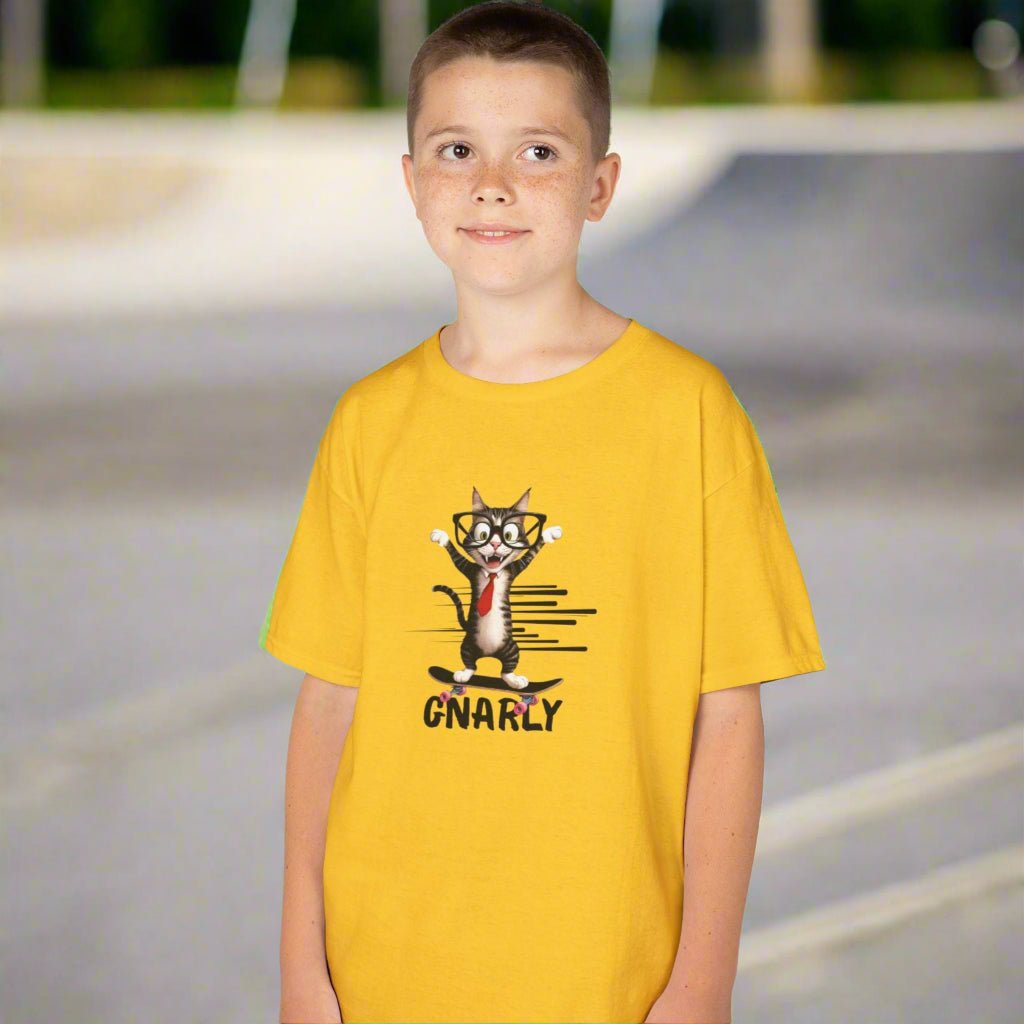 Playful Kids Cat Graphic Tee - Soft Cotton T-Shirt for Young Trendsetters - Korvel