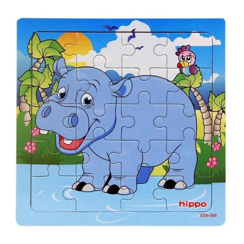 Educational Wooden Animal and Vehicle Puzzles for Kids