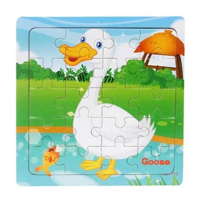 Educational Wooden Animal and Vehicle Puzzles for Kids