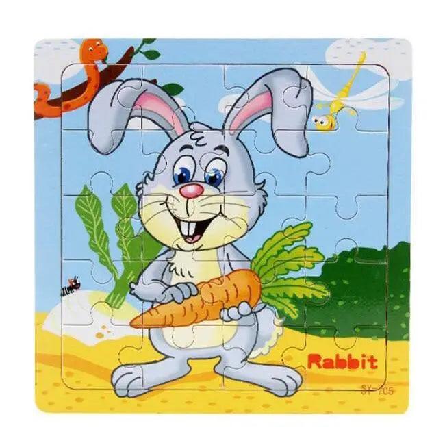Educational Wooden Animal and Vehicle Puzzles for Kids