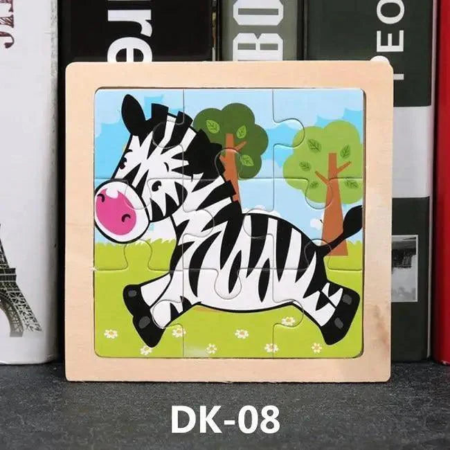Educational Wooden Animal and Vehicle Puzzles for Kids