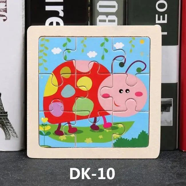 Educational Wooden Animal and Vehicle Puzzles for Kids