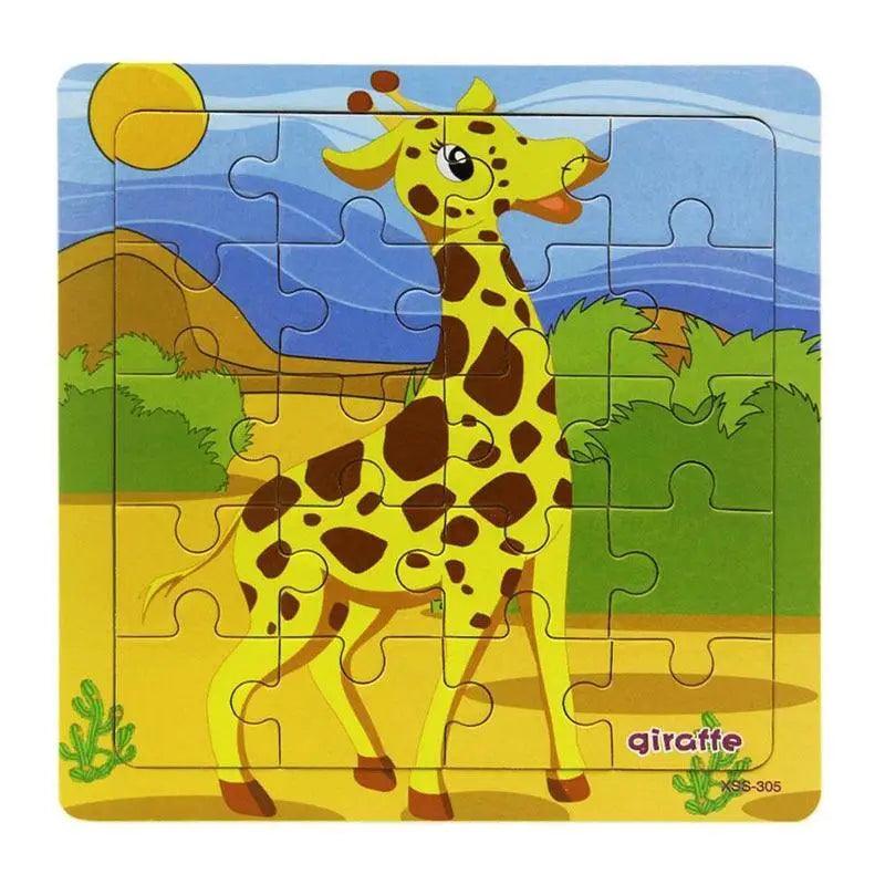Educational Wooden Animal and Vehicle Puzzles for Kids