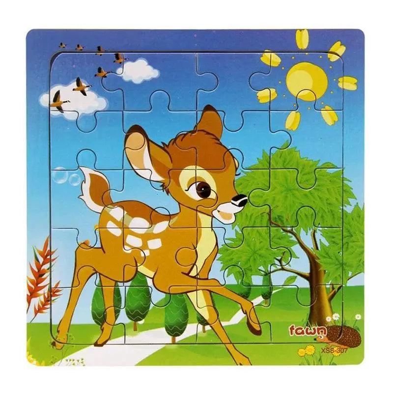 Educational Wooden Animal and Vehicle Puzzles for Kids