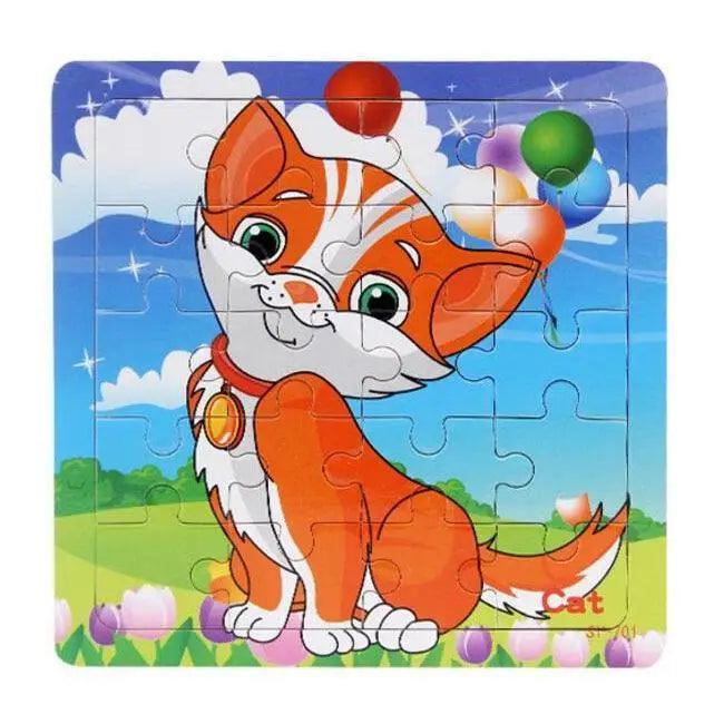 Educational Wooden Animal and Vehicle Puzzles for Kids