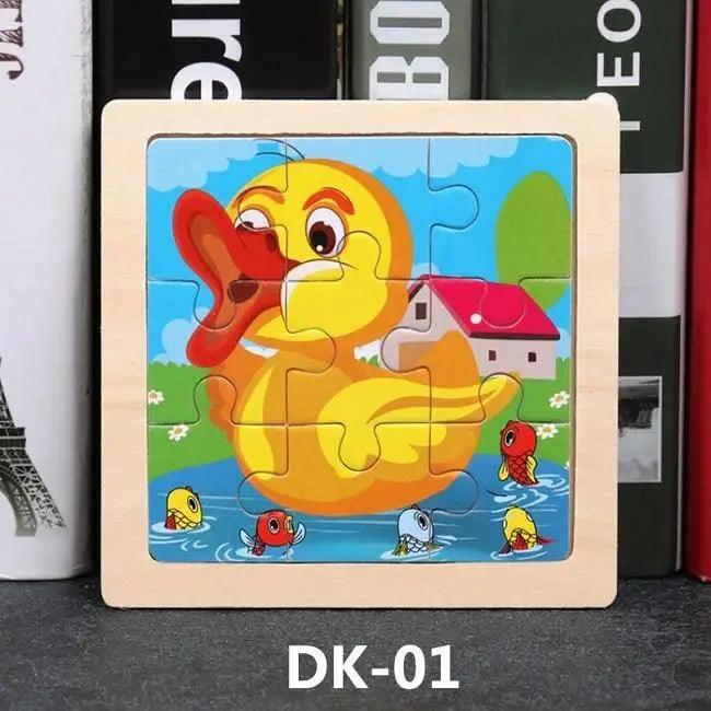 Educational Wooden Animal and Vehicle Puzzles for Kids