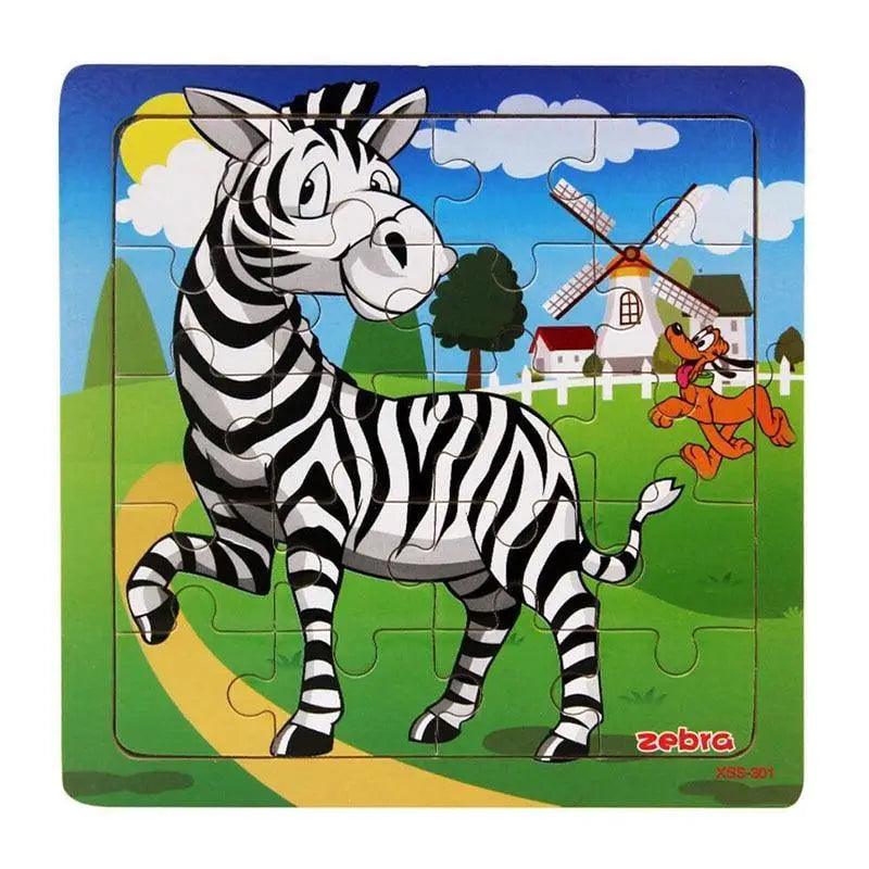 Educational Wooden Animal and Vehicle Puzzles for Kids