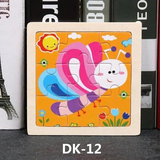 Educational Wooden Animal and Vehicle Puzzles for Kids