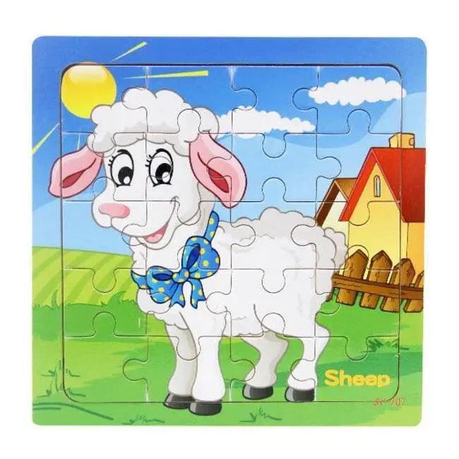 Educational Wooden Animal and Vehicle Puzzles for Kids