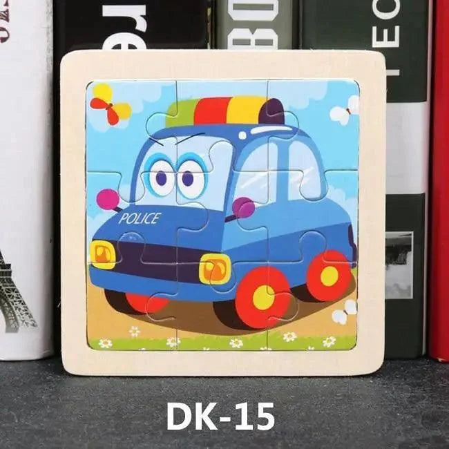 Educational Wooden Animal and Vehicle Puzzles for Kids
