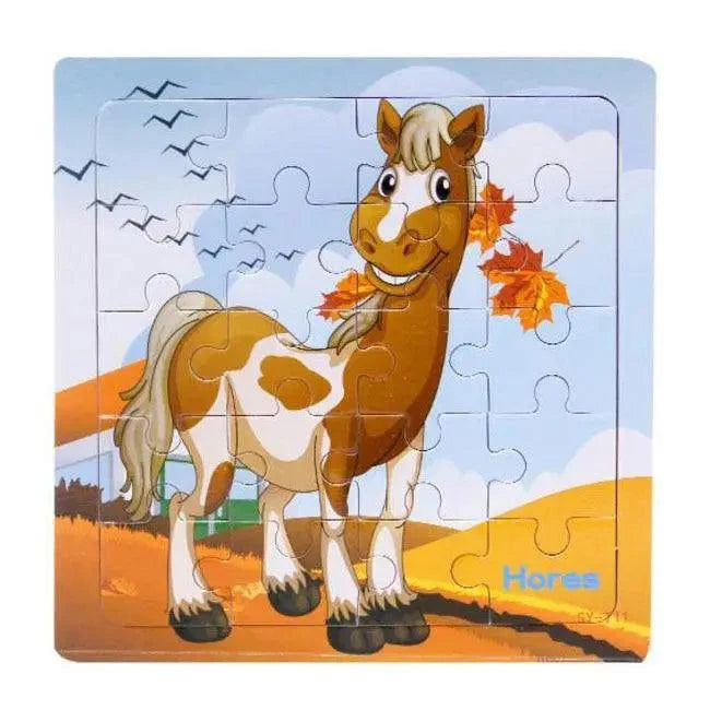 Educational Wooden Animal and Vehicle Puzzles for Kids