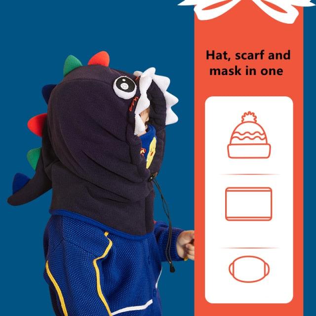 Cagoule en Fleece d'Hiver pour Enfants - Masque Complet Coupe-Vent