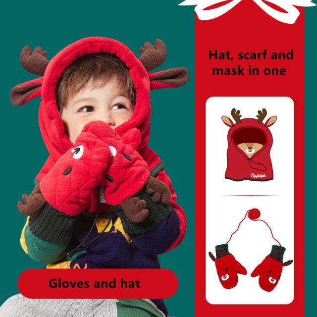 Cagoule en Fleece d'Hiver pour Enfants - Masque Complet Coupe-Vent