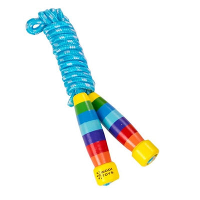 Colorful Wooden Jump Rope for Kids - Adjustable & Safe