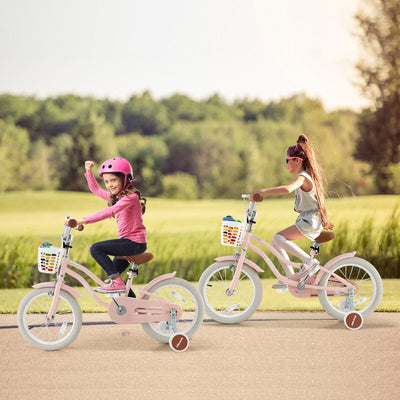 Children's Bicycle with Handbrake and Coaster Brake - Pink
