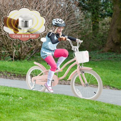 Children's Bicycle with Handbrake and Coaster Brake - Pink