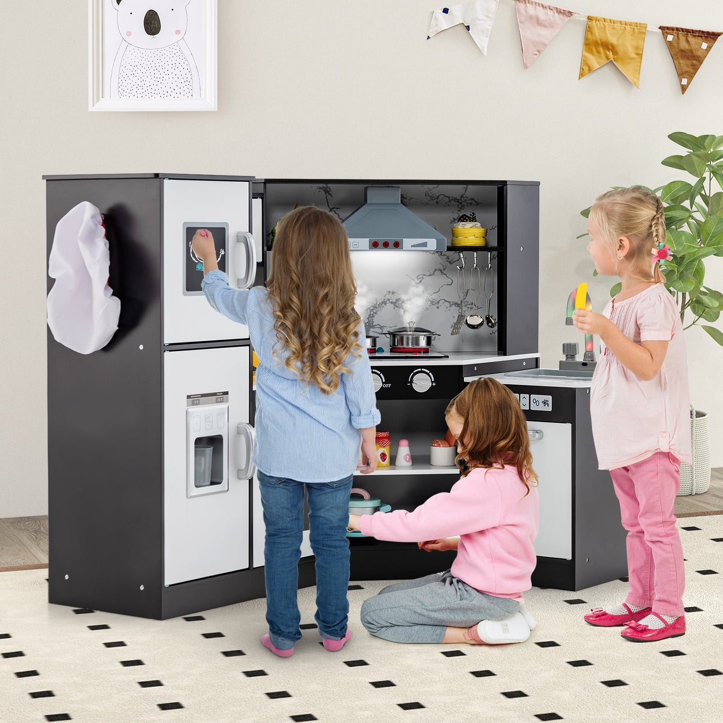 Kids Corner Pretend Kitchen Playset with Washing Basin