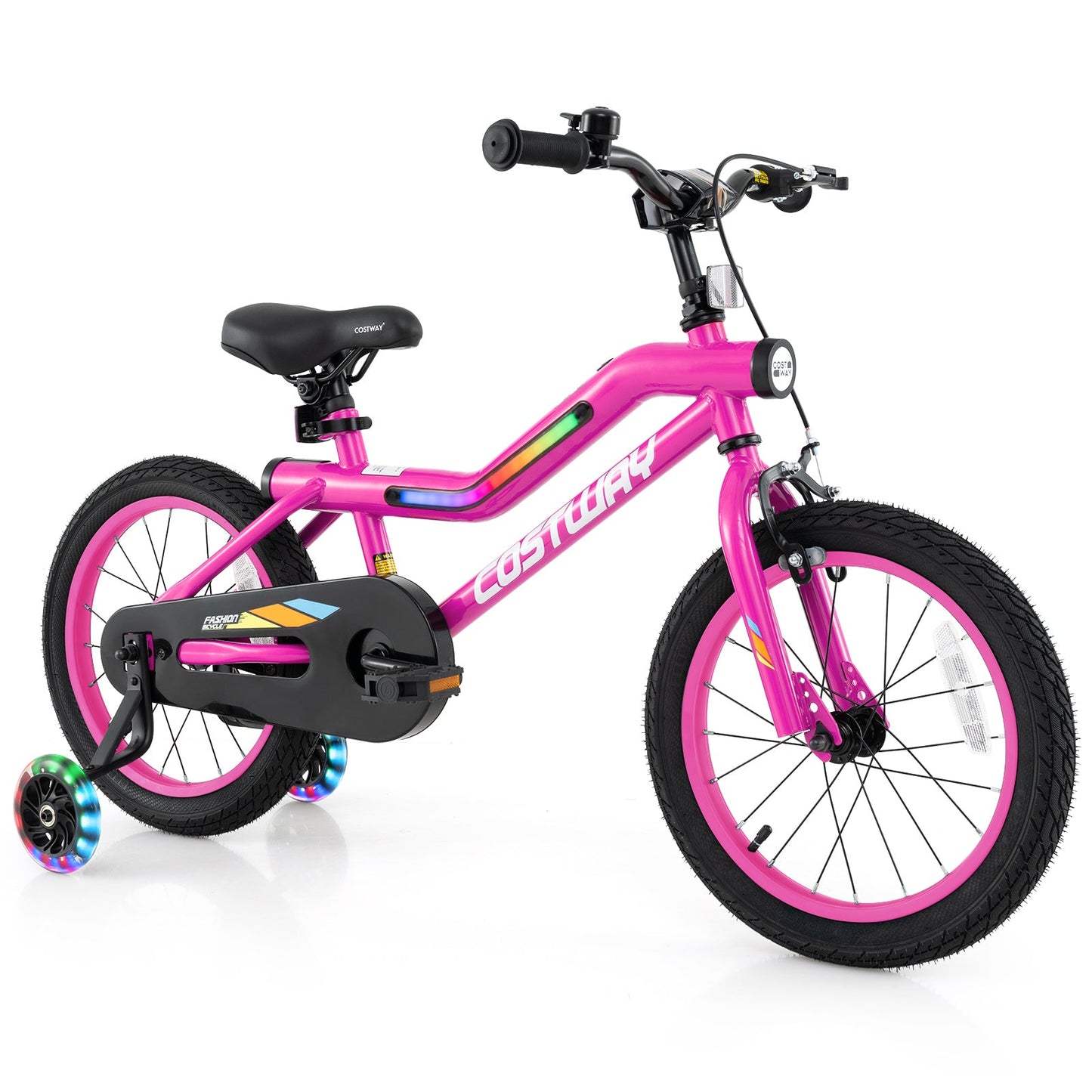 Vélo pour enfants de 16 pouces avec lumières LED et roues d'entraînement