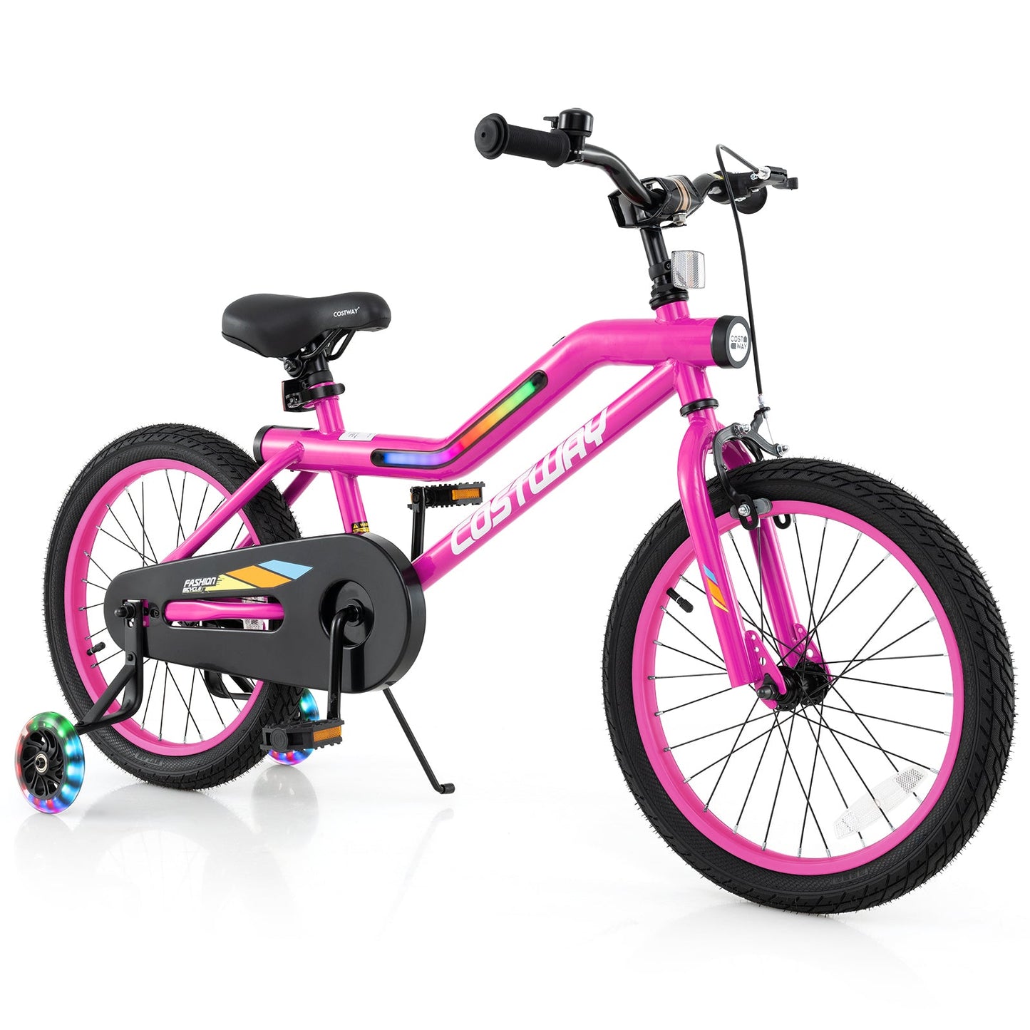 Vélo pour enfants de 18 pouces avec lumières LED et roues d'entraînement