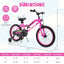 Vélo pour enfants de 18 pouces avec lumières LED et roues d'entraînement