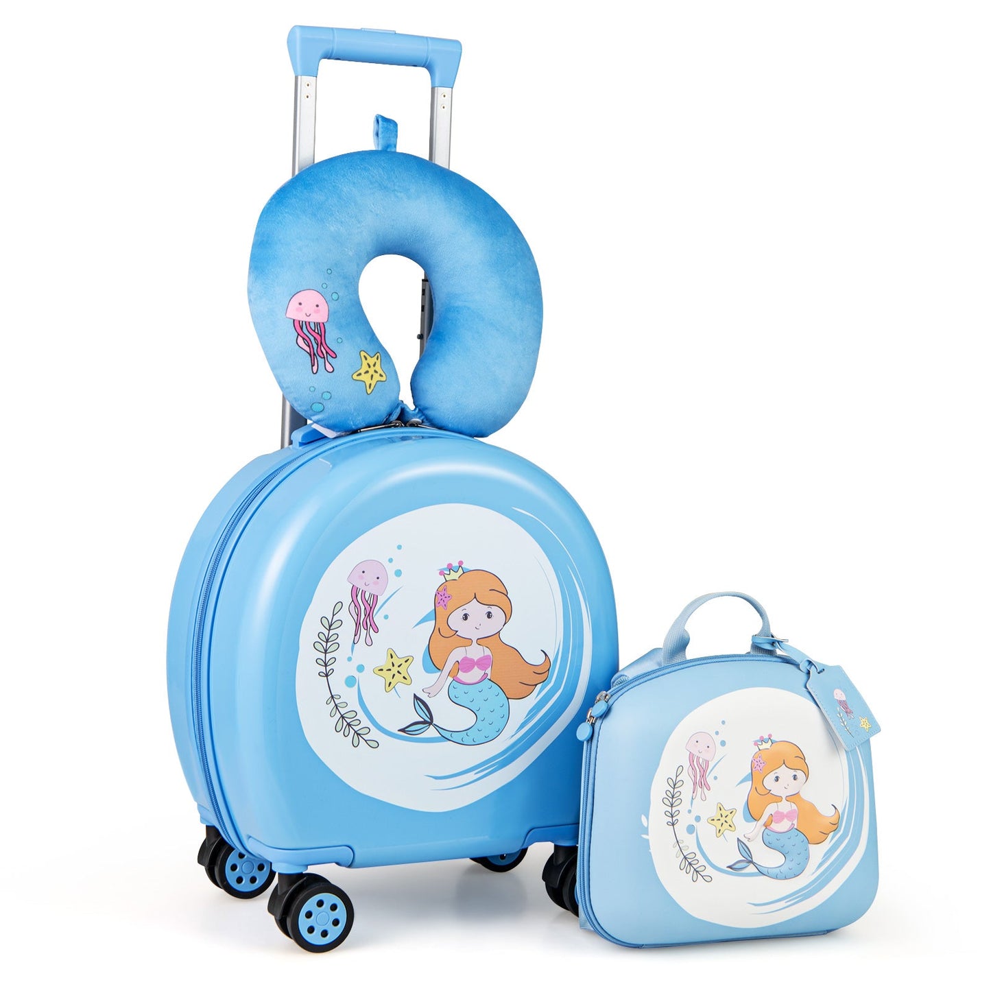 Ensemble de bagages Gbruno pour enfants - Valise cabine de 14" et sac à dos de 10" - Bleu