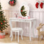 Conjunto de Mesa de Maquillaje para Niñas Princesa con Espejo - Blanco Roto