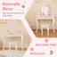 Conjunto de Mesa de Maquillaje para Niñas Princesa con Espejo - Blanco Roto