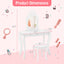 Conjunto de Mesa de Maquillaje para Niñas Princesa con Espejo - Blanco Roto