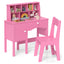 Ensemble Bureau et Chaise pour Enfants avec Rangement - Rose