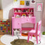 Ensemble Bureau et Chaise pour Enfants avec Rangement - Rose