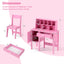 Ensemble Bureau et Chaise pour Enfants avec Rangement - Rose
