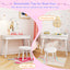 Conjunto de Tocador Infantil con Espejo Iluminado - Blanco