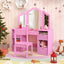 Kids Vanity Table and Chair Set with Removable Mirrors - Pink