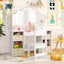 Kids Vanity Table and Chair Set with Mirrors and Storage - White
