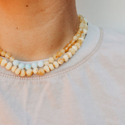Collar de Ámbar Báltico Crudo Butterscotch