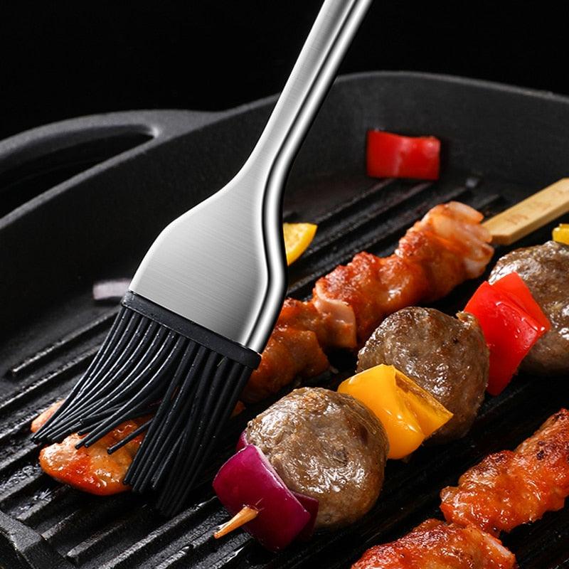 Pinceau à badigeonner en acier inoxydable premium pour BBQ et pâtisserie
