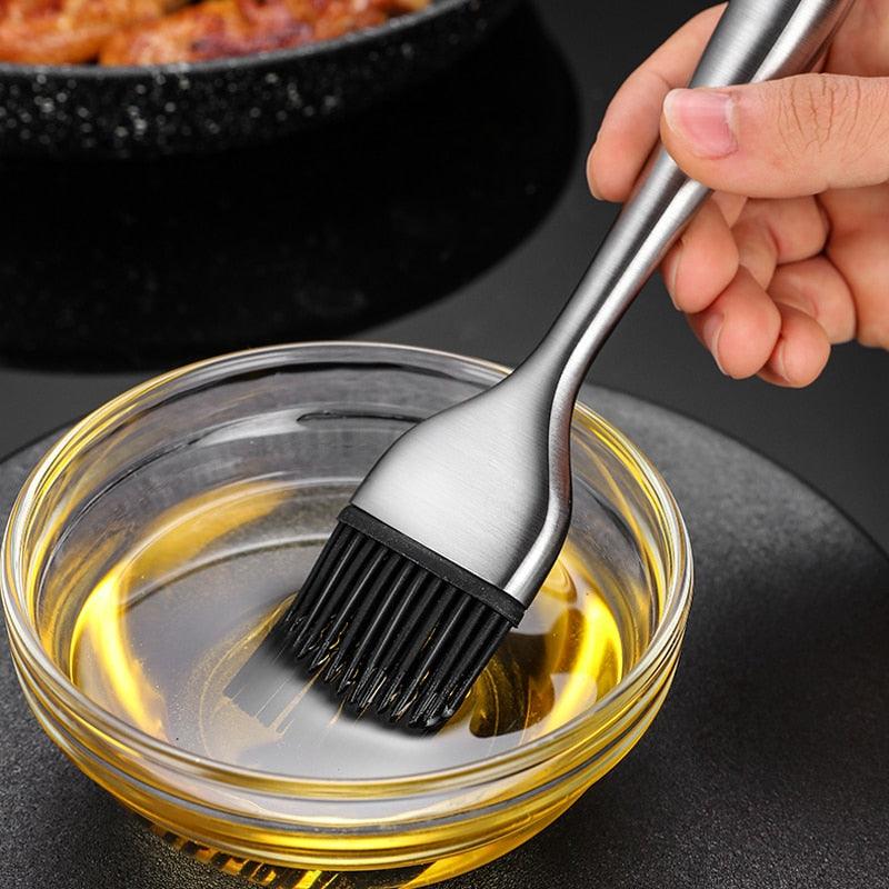Pinceau à badigeonner en acier inoxydable premium pour BBQ et pâtisserie