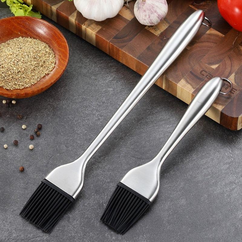 Pinceau à badigeonner en acier inoxydable premium pour BBQ et pâtisserie
