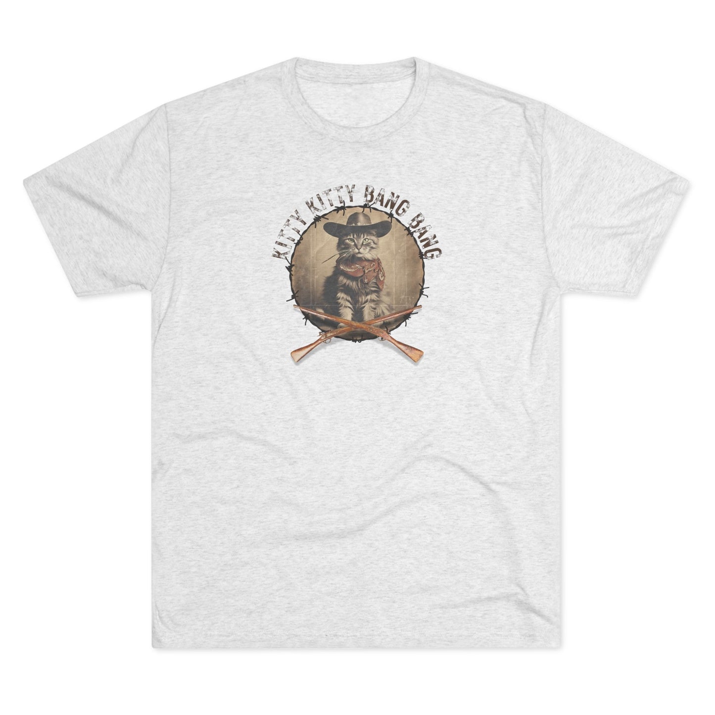 Kitty Kitty Bang Bang Unisex Tri-Blend Crew Tee