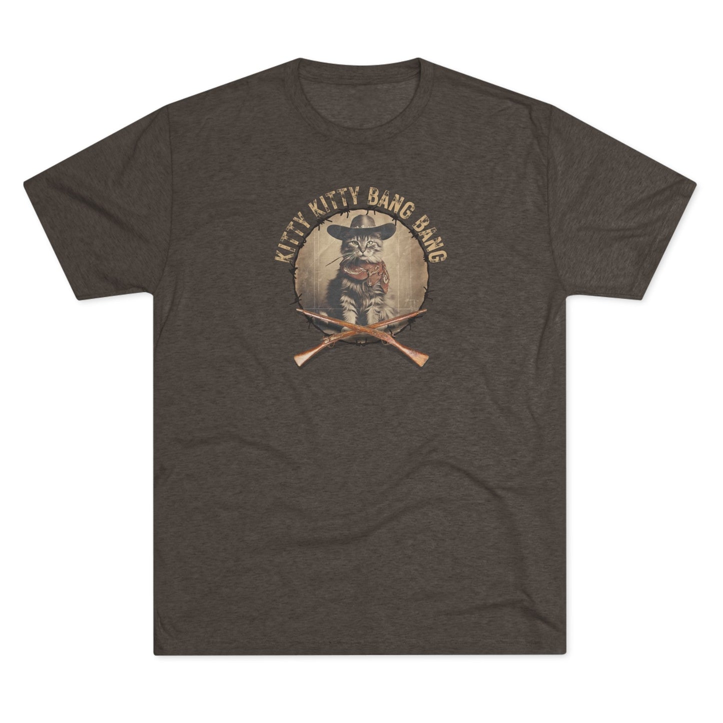 Kitty Kitty Bang Bang Unisex Tri-Blend Crew Tee