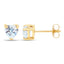 Pendientes de Topacio Azul Genuino de 0.70 Quilates en Oro Amarillo de 14K