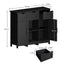 Elegant Wooden Storage Cabinet with Drawers and Shelves