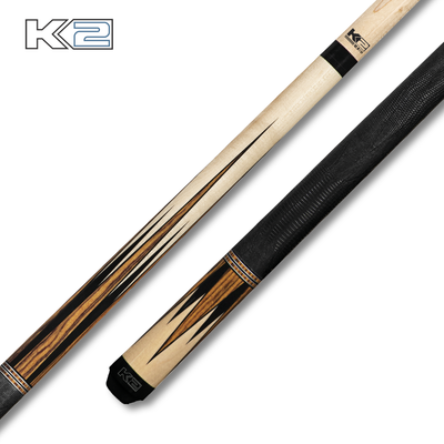 K2 Cue Gloss Natural with Bocote/Black 8pt Lizard Wrap