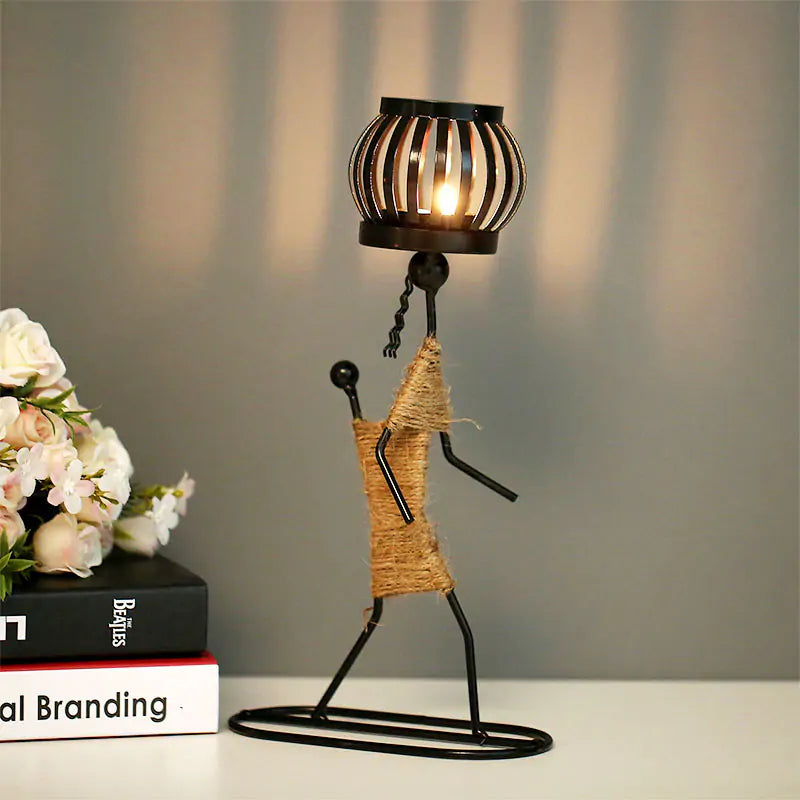 Candelabro en Forma de Linterna - Decoración de Hogar Inspirada en el Estilo Nórdico