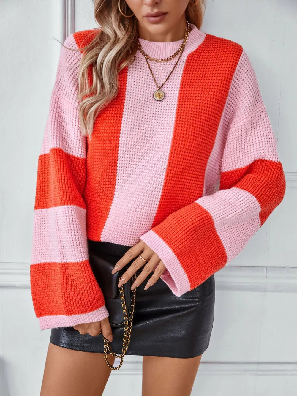 Casual Loose Knitted Pullover Sweater for Women