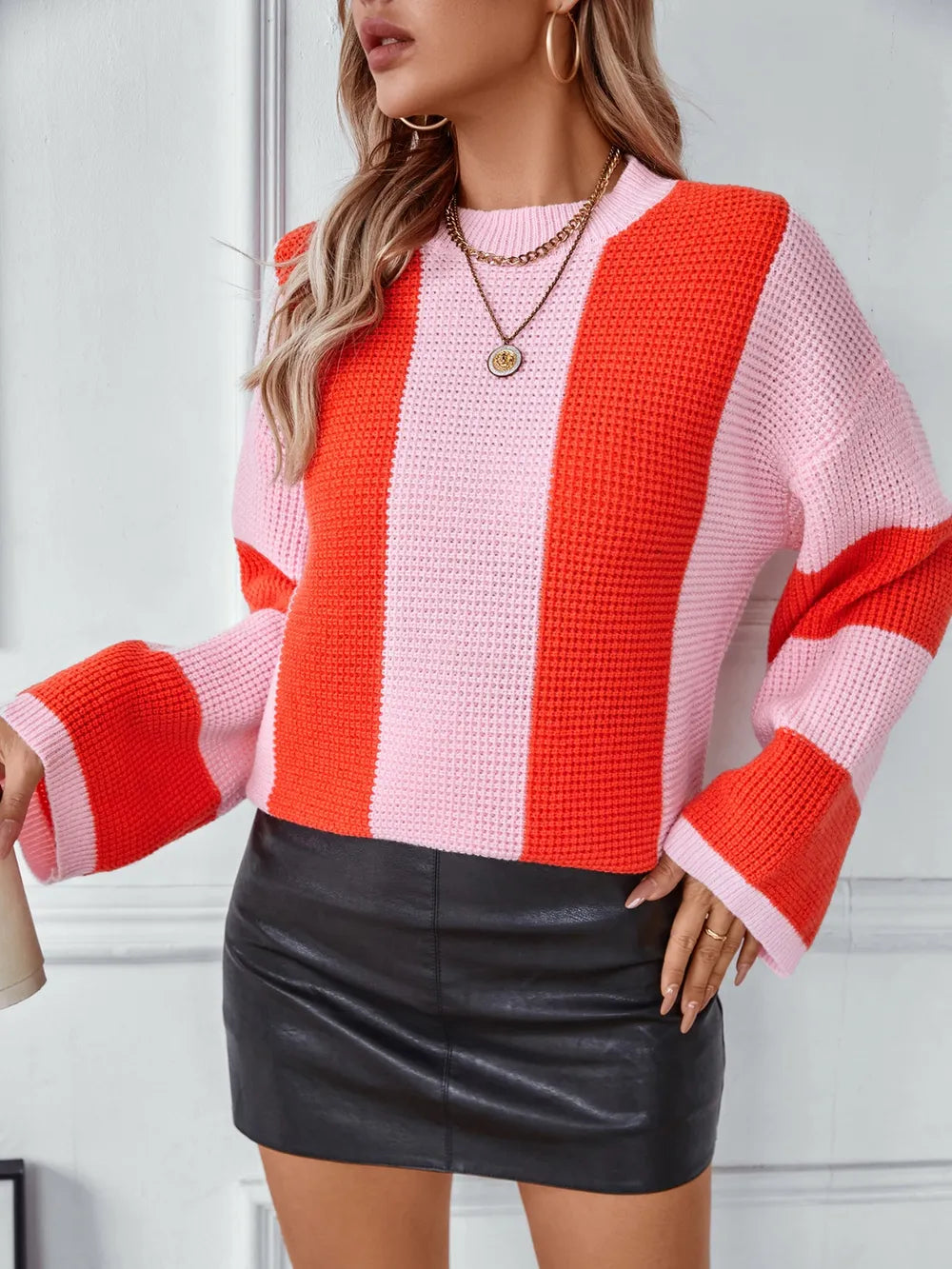 Casual Loose Knitted Pullover Sweater for Women