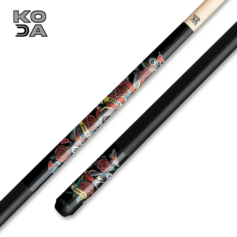 KODA Elegance Pool Cue with Rose Design